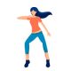 Vector illustration of a girl performs zumba dance