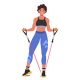 Female Bodybuilder Character Using Resistance Band, Showcasing Strength And Vitality. Woman In Athletic Gear, Exudes A Sense Of Confidence And Determination While Engaging In Her Fitness Routine